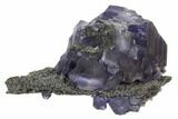 Deep Purple Fluorite Crystals with Quartz - China #122012-3